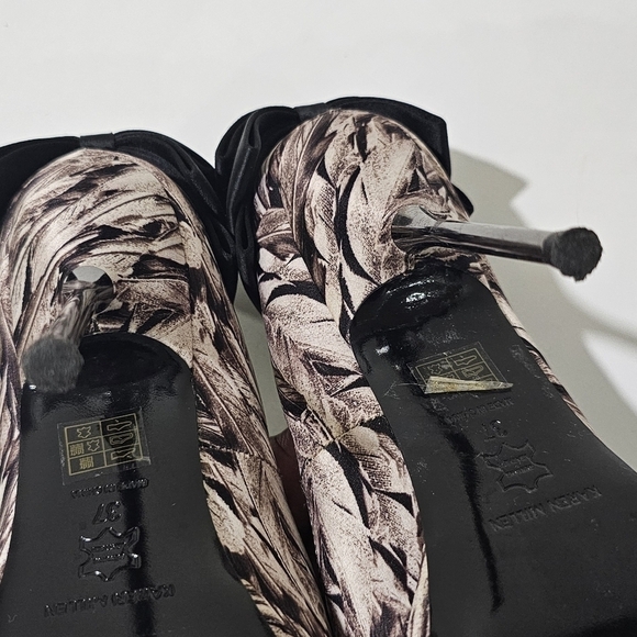 Karen Millen Brown And Black Peep Toe Platform Heels Size 6 - Picture 9 of 10